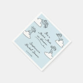Blue Hand Drawn Match Made In Heaven Bridal Shower Servet (Hoek)