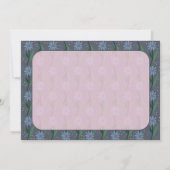 Blue Hand-Drawn Retro Daisy Monogram Notitiekaartje (Achterkant)