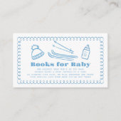 Blue Hand-Drawn Ski Baby Book Aanvraag Informatiekaartje (Voorkant)