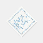Blue Hand-Drawn Ski You Soon Boy Baby Shower Servet (Hoek)