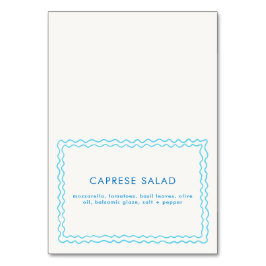 Blue Hand Drawn Squiggle Lijst Eten Label Kaart