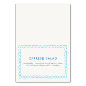 Blue Hand Drawn Squiggle Lijst Eten Label Kaart (Voorkant)