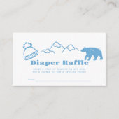 Blue Hand-Drawn Winter Baby Diaper Raffle Ticket Informatiekaartje (Voorkant)