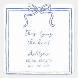 Blue Hand Drawn Ze bindt de knoop Sticker