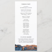 Blue Hand Painted Marble Wedding Ceremony Programm Programmakaart (Achterkant)