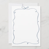 Blue Handgetrokken Bow Elephant Baby shower Boy Kaart (Achterkant)