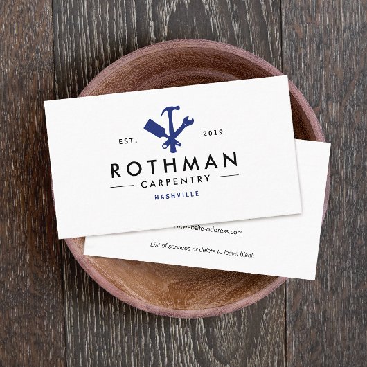 Blue Handyman / Carpenter Tools Home Improvement Visitekaartje
