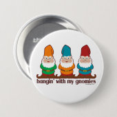 Blue Hangin met mijn gnomen Ronde Button 7,6 Cm (Voorkant /achterkant)