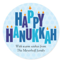 Blue Hanukkah Candle Lights