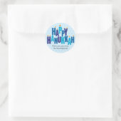Blue Hanukkah Candle Lights Ronde Sticker (Tas)