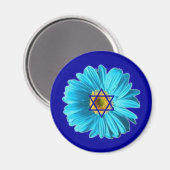 Blue Hanukkah Daisy Magneet (Voorkant / Achterkant)