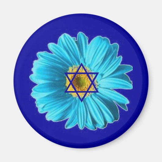 Blue Hanukkah Daisy Magneet (Voorkant)