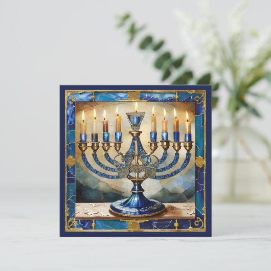 Blue Hanukkah Menorah (Staand voorkant)