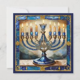 Blue Hanukkah Menorah