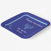 Blue HANUKKAH Menorah Customize NAME Papieren Bordje (Gebogen)