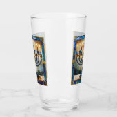 Blue Hanukkah Menorah Glas (Links)