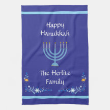 Blue HANUKKAH Menorah Naam aanpassen
