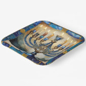 Blue Hanukkah Menorah Papieren Bordje (Gebogen)