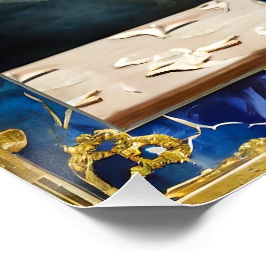 Blue Hanukkah Menorah Perfect Poster (Hoek)