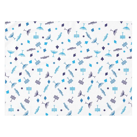 Blue Hanukkah-symbolen Tafelkleed (Voorkant (Horizontaal))