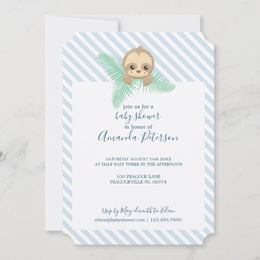 Blue Happy Baby Luiaard Baby shower Uitnodiging (Voorkant)