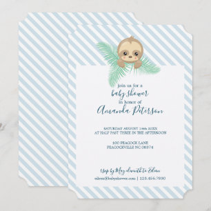 Blue Happy Baby Luiaard Baby shower Uitnodiging