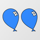 Blue Happy Balloons Twins Window Cling Raamsticker (Vel)