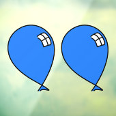 Blue Happy Balloons Twins Window Cling Raamsticker (Vel 3)