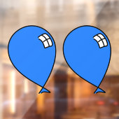 Blue Happy Balloons Twins Window Cling Raamsticker (Vel 2)