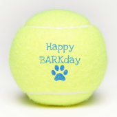 Blue Happy Barkday Birthday Pet Dog Speelgoed Tennisballen (Voorkant)