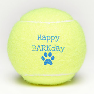 Blue Happy Barkday Birthday Pet Dog Speelgoed Tennisballen