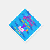 BLUE Happy Birthday | Bewerkbaar Servet (Hoek)