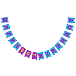 BLUE Happy Birthday | Bewerkbaar Vlaggetjes