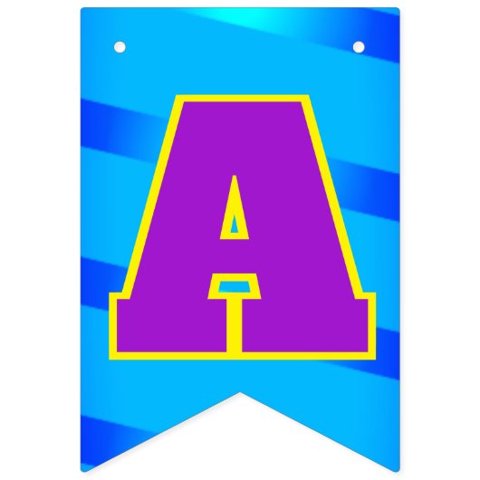 BLUE Happy Birthday | Bewerkbaar Vlaggetjes (Tweede vlag)