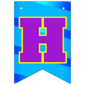 BLUE Happy Birthday | Bewerkbaar Vlaggetjes (Eerste vlag)