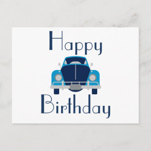 Blue Happy Birthday Briefkaart