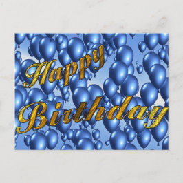 Blue Happy Birthday Briefkaart