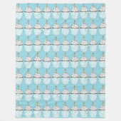 Blue Happy Birthday Cupcake Cake Sprinkles Candle Fleece Deken (Voorkant)