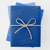 Blue Happy Birthday Inpakpapier Vel (In situ)