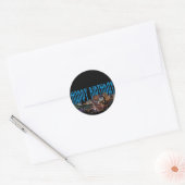 Blue Happy Birthday Las Vegas Sticker (Envelop)