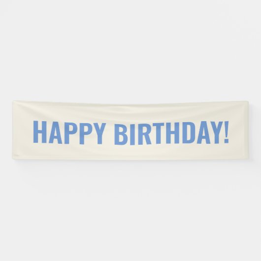Blue Happy Birthday Spandoek (Horizontaal)