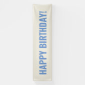 Blue Happy Birthday Spandoek (Verticaal)