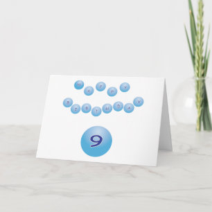 Blue Happy Birthday voor Boy Leage 9 Kaart