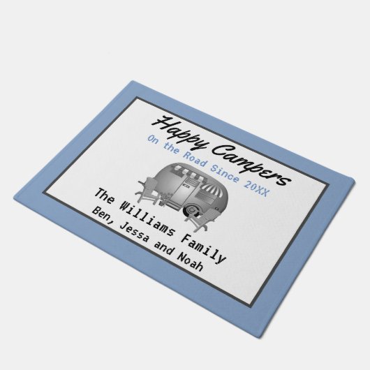  Blue Happy Camper Deurmat (Schuin)