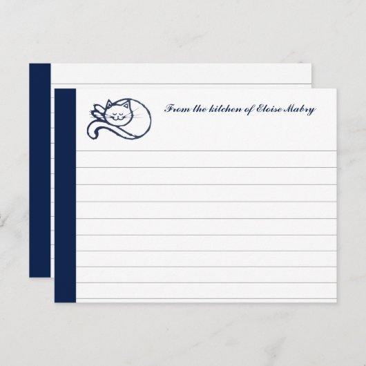 Blue Happy Cat gepersonaliseerde Kaarten (Voorkant / Achterkant)