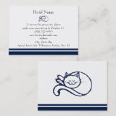 Blue Happy Cat Hotel reserveringen Visitekaartje (Voorkant / Achterkant)