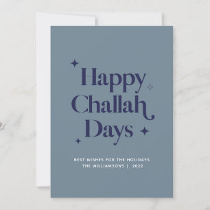 Blue Happy Challah Days Funny Hanukkah Feestdagenkaart