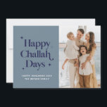 Blue Happy Challah Days Hanukkah Family Foto Feestdagenkaart<br><div class="desc">© Gorjo Design. Gemaakt voor je via het Zazzle platform.

// Hulp nodig bij het aanpassen van uw ontwerp? Heb je andere ideeën? Neem contact met mij op via de knop hieronder.</div>