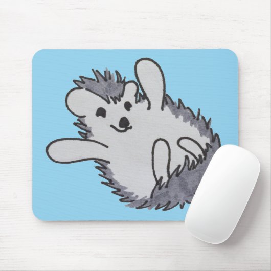 Blue Happy Cute Hedégel Mousepad Muismat (Met muis)