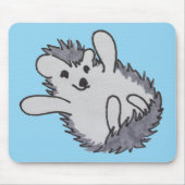 Blue Happy Cute Hedégel Mousepad Muismat (Voorkant)